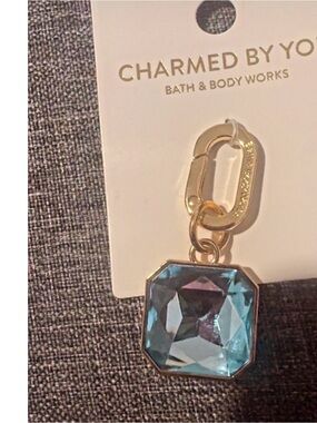 Bath & Body Works Gold-Tone Charm with Blue Crystal bag charm